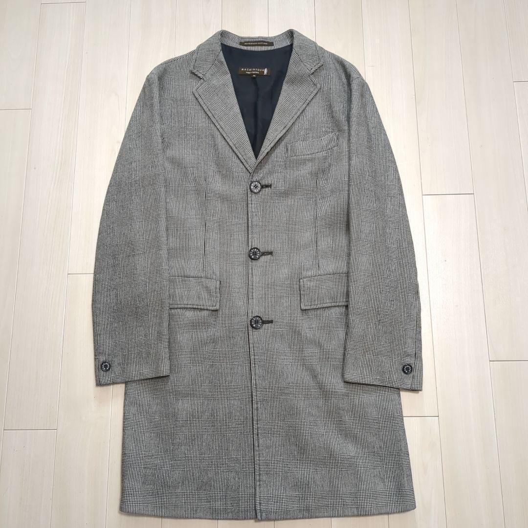 美品 マッキントッシュ チェスターコート グレンチェック 40サイズ イギリス製