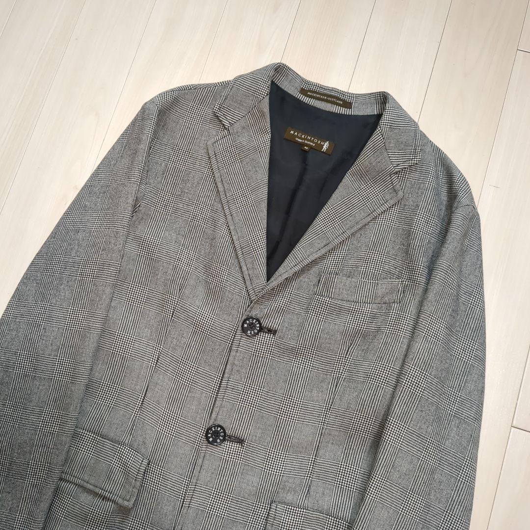 美品 マッキントッシュ チェスターコート グレンチェック 40サイズ イギリス製