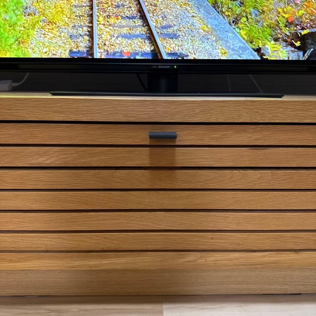 美品 テレビボード 幅180／ナチュラル・重厚感・65インチ対応