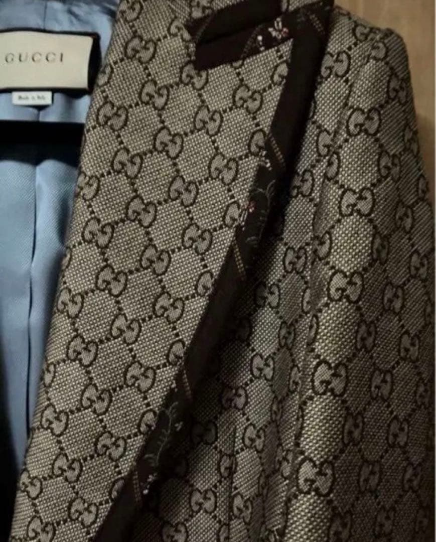 GUCCI テーラードジャケット ベージュ GGパターン