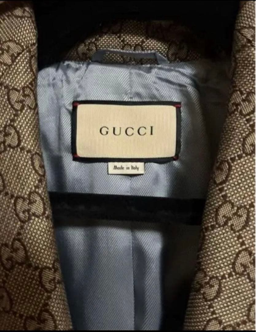 GUCCI テーラードジャケット ベージュ GGパターン