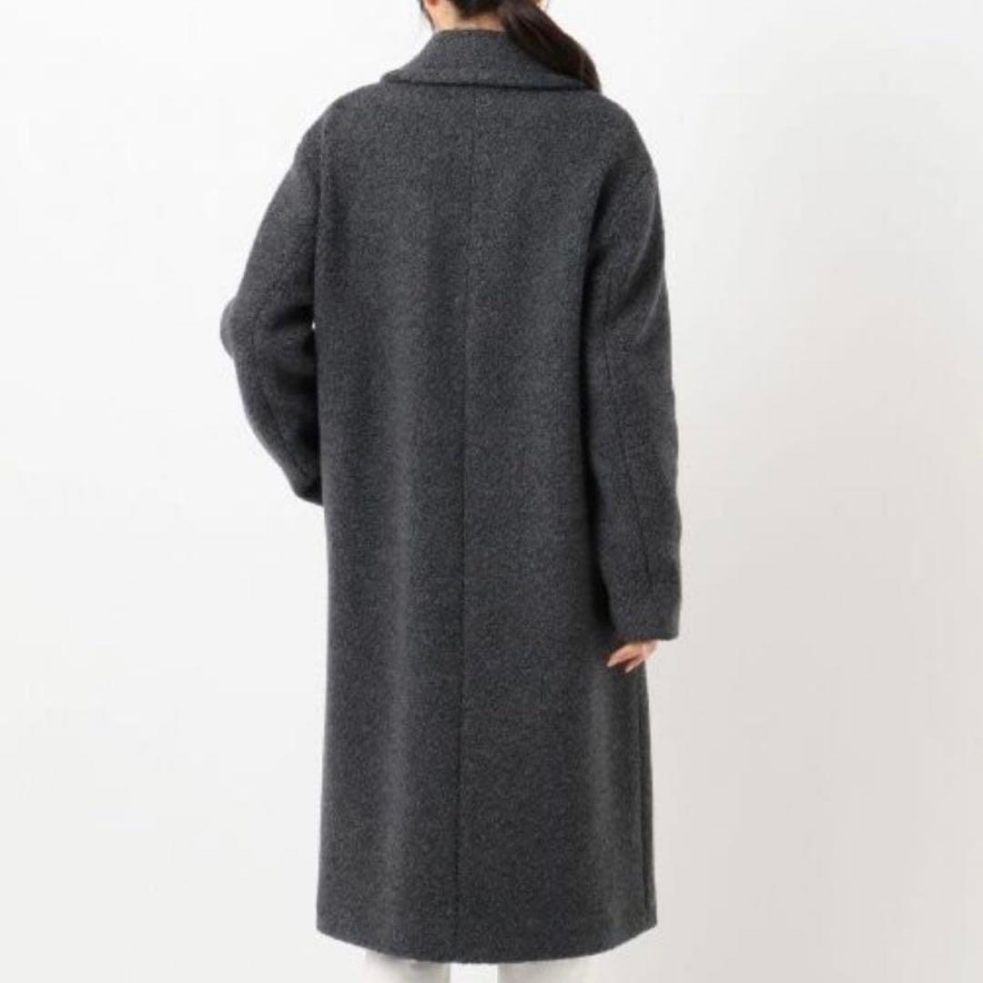 美品✨23区 大人可愛い ボアジャージー チェスターコート ロング グレー38M