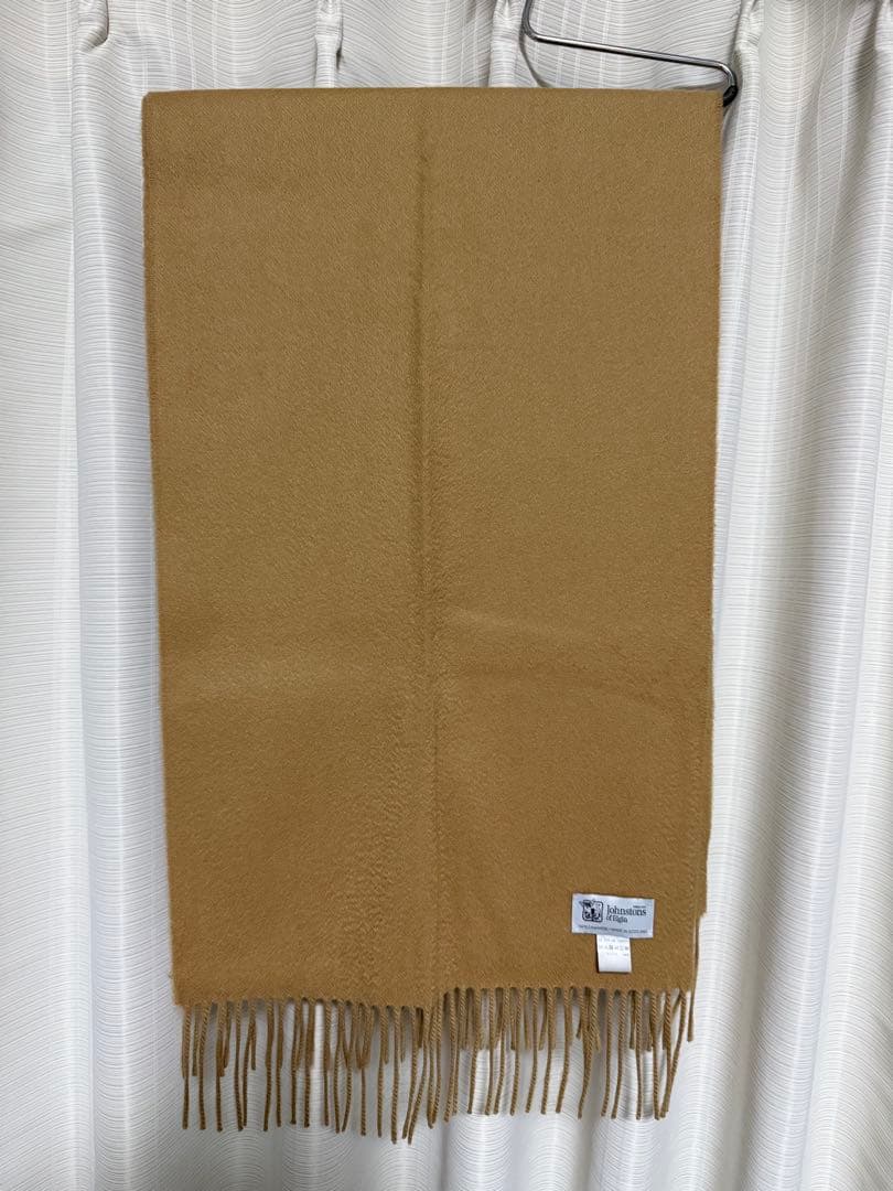 ジョンストンズ カシミヤ100％ 中判ストール キャメル
