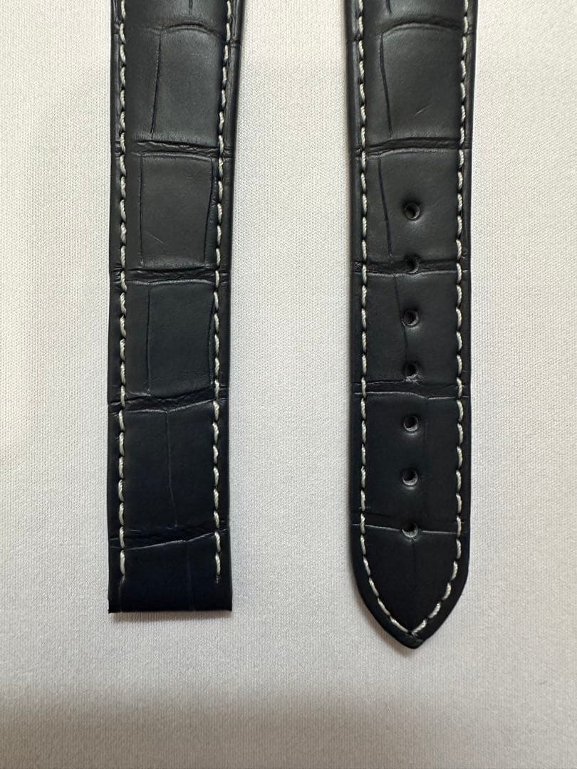 【純正品】オメガ ネイビーアリゲーターレザーストラップ 19mm