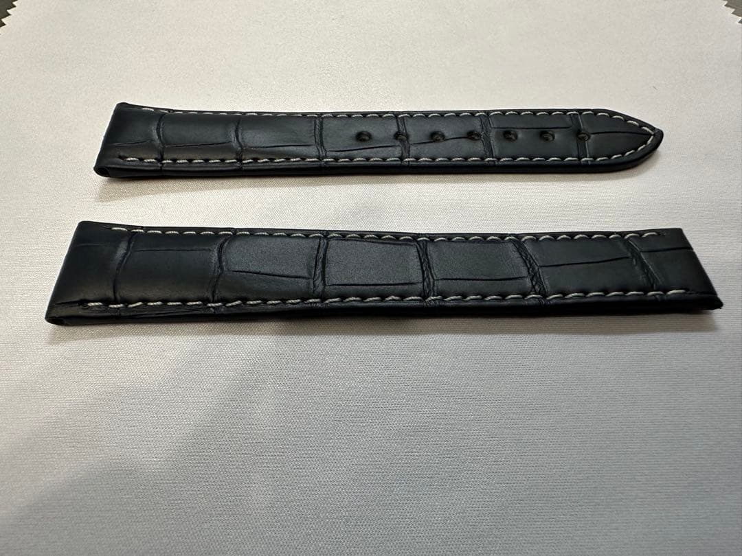 【純正品】オメガ ネイビーアリゲーターレザーストラップ 19mm