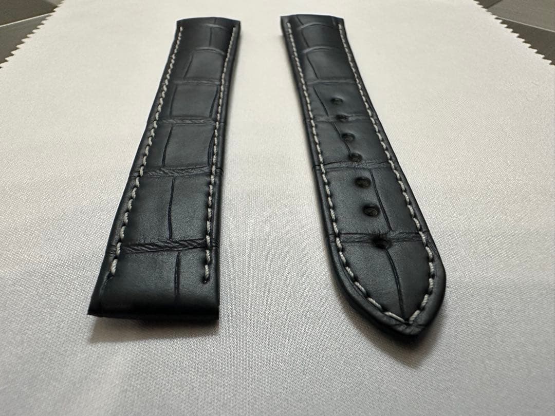 【純正品】オメガ ネイビーアリゲーターレザーストラップ 19mm