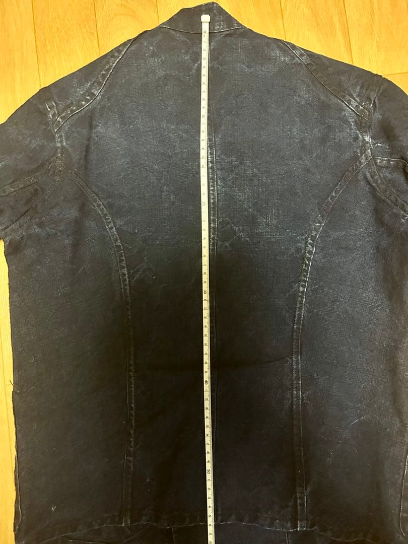 【極美品】 ビンテージ インディゴリネン ダブルブレスト メカニック ジャケット