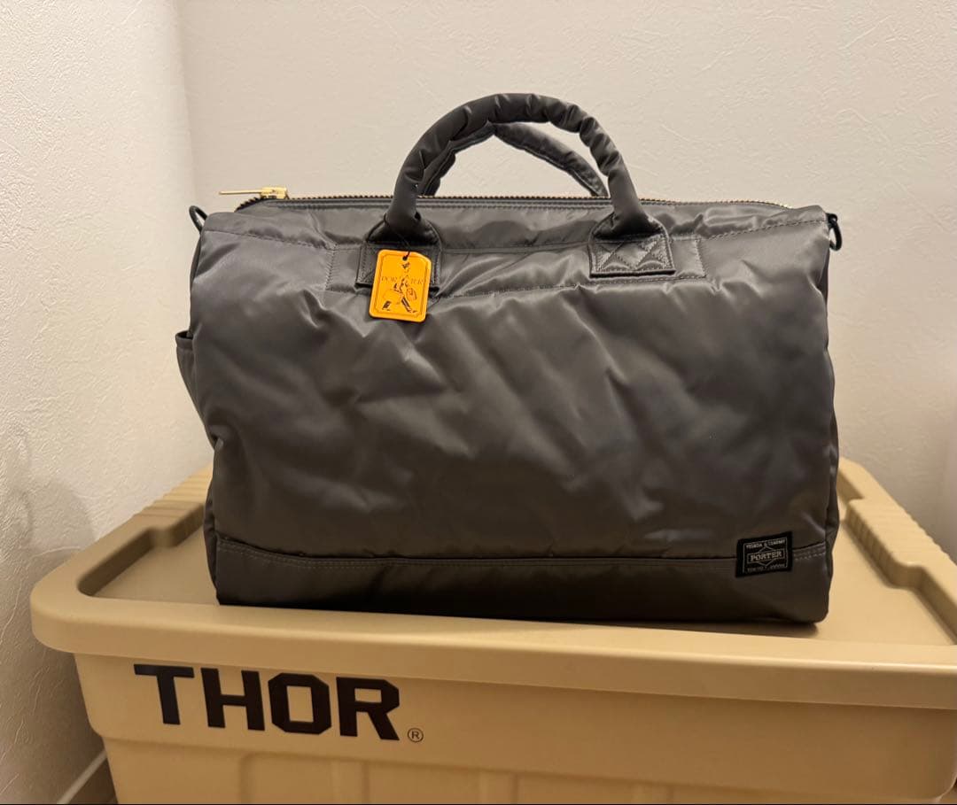 新品タグ付き　PORTER EXCHANGE ボストンバッグ　シルバーグレー