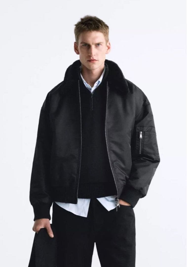 【名作】ZARA ファー ボア ボンバージャケット B-15 短丈 our’s