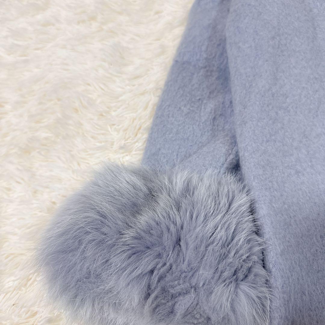 美品　ダイアグラム ノーカラーシャギージャケット フォックスファー2way