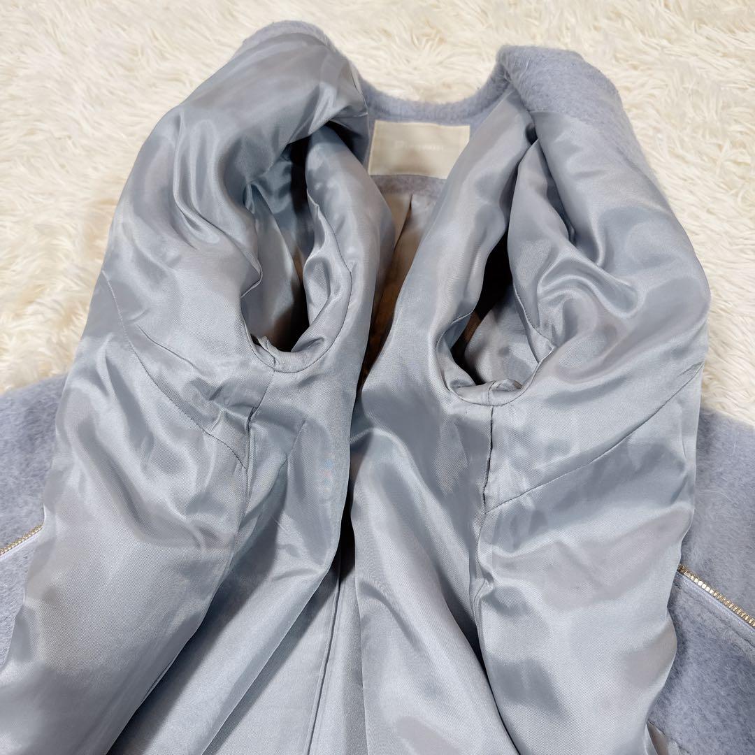 美品　ダイアグラム ノーカラーシャギージャケット フォックスファー2way