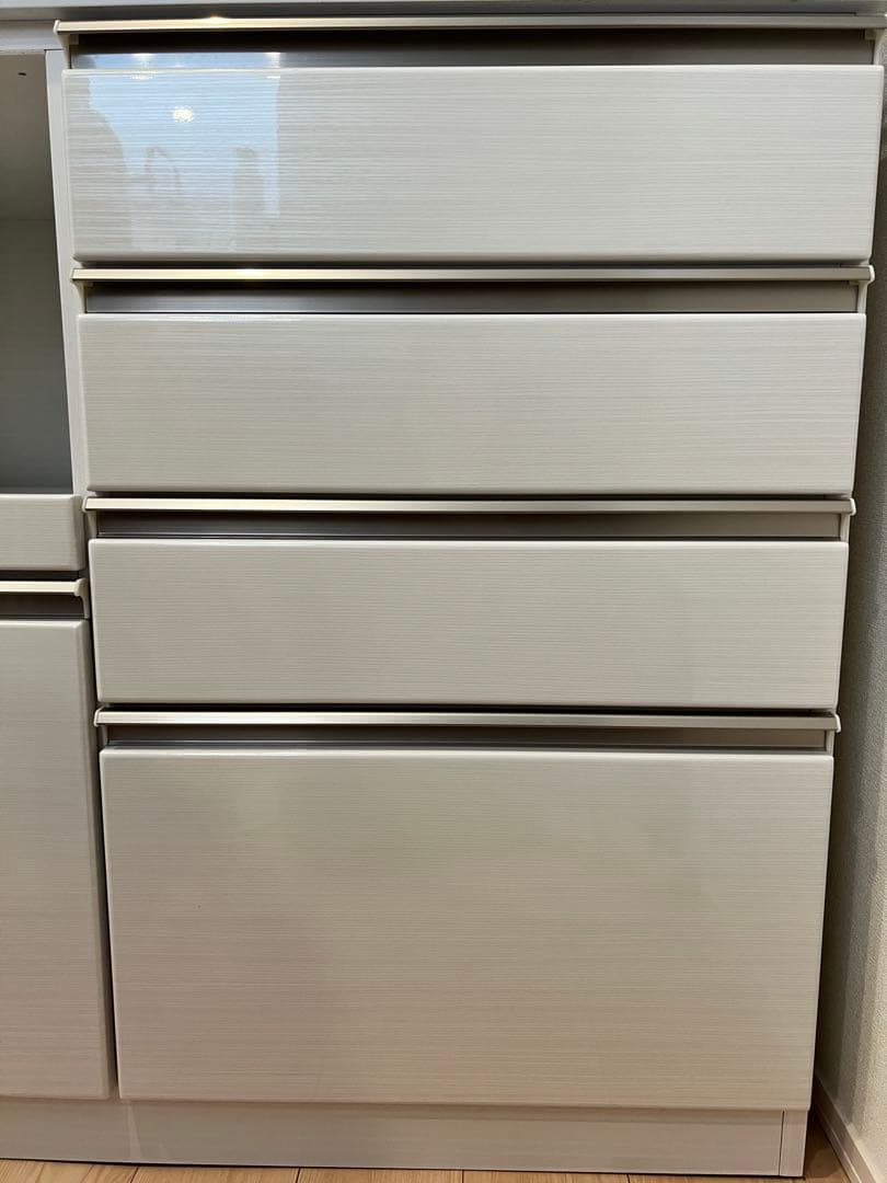 服部家具　メリッサ100 ホワイト 食器棚　キッチンボード　美品