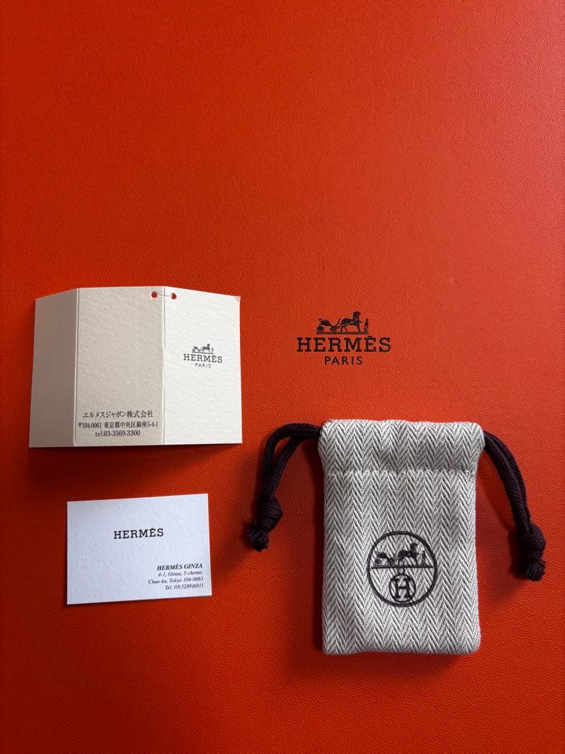 【正規品・付属品完備】HERMES カフリンクス リコル2 シルバー×ネイビー