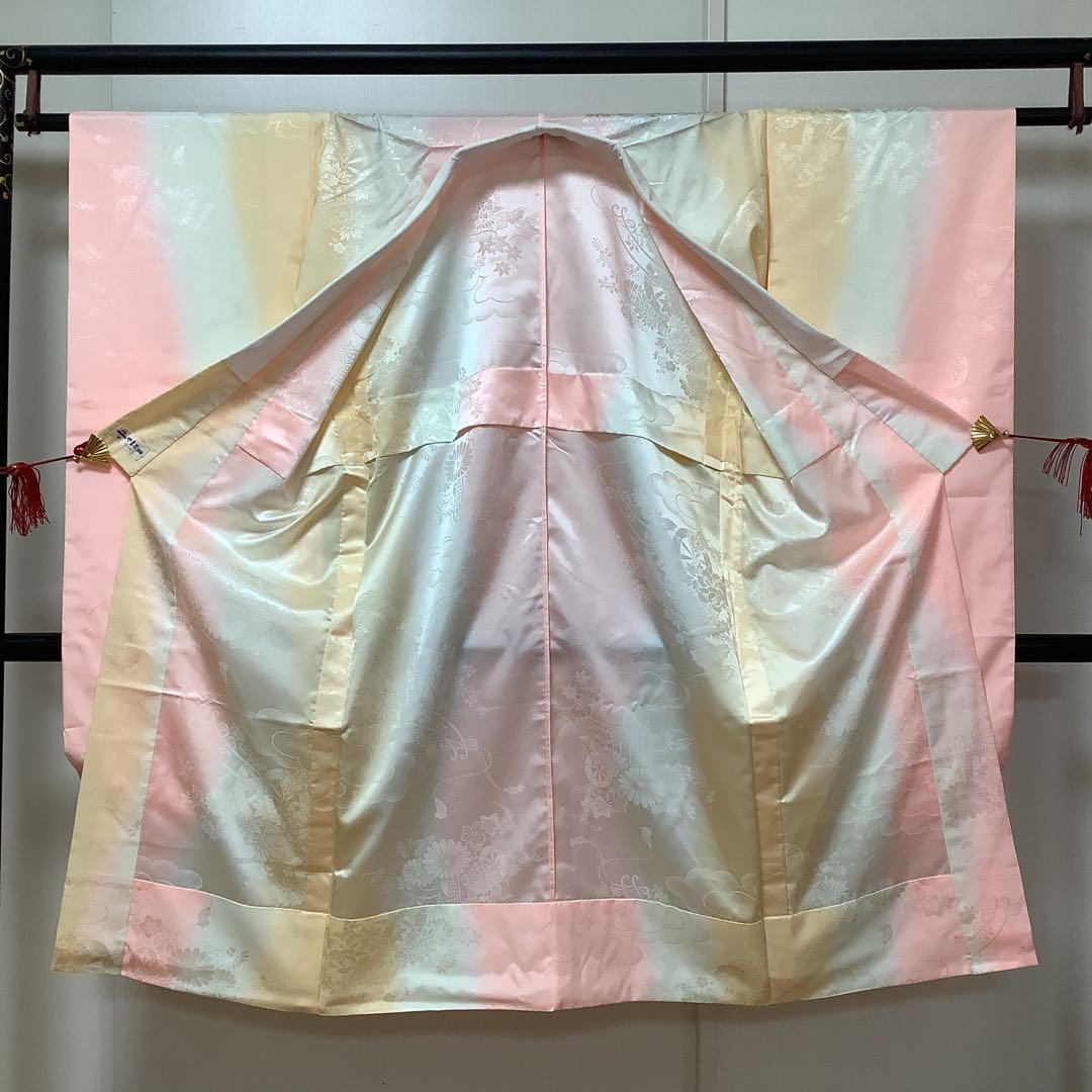 【惣次郎】小さめサイズ！やまと謹製！正絹振袖・長襦袢セット〜鹿子柄地に梅〜