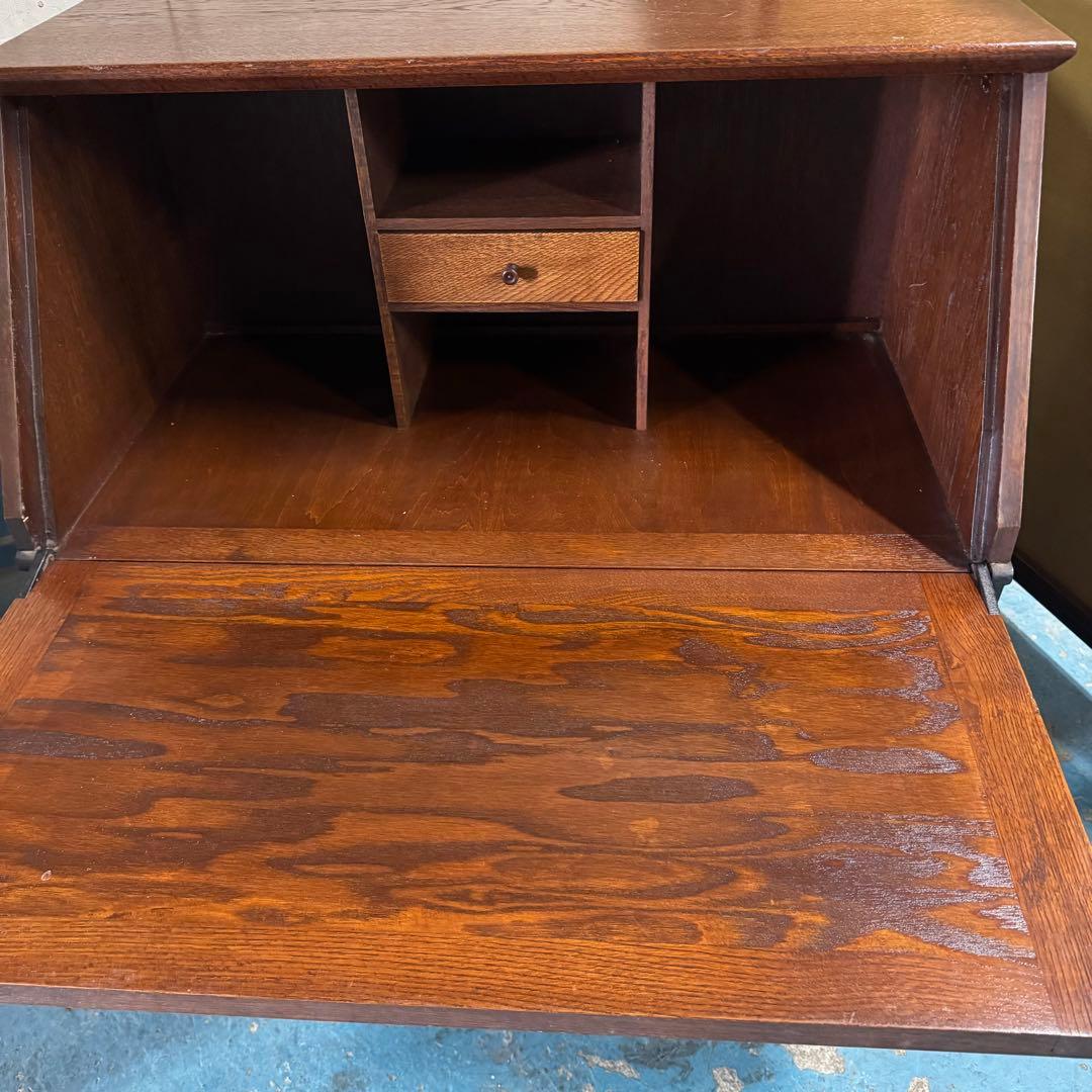 天然木 ナラ材 和製ヴィンテージ ライティングビューロー