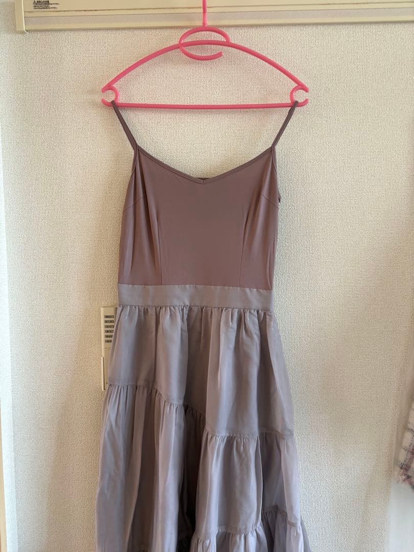 美品　FRAY I.D ニットドッキングカシュクールワンピース　ピンク