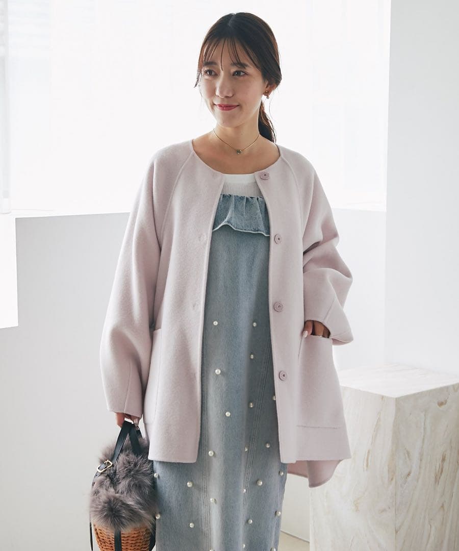 La boutique BonBon ライトラグランフレアコート