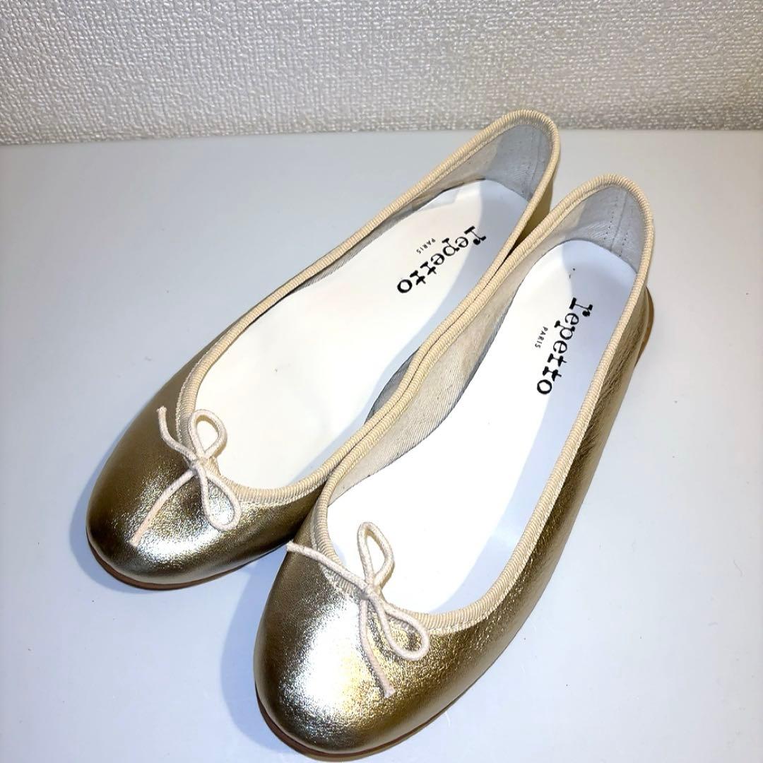 repetto カミーユ バレーシューズ フラット ゴールド 37.5