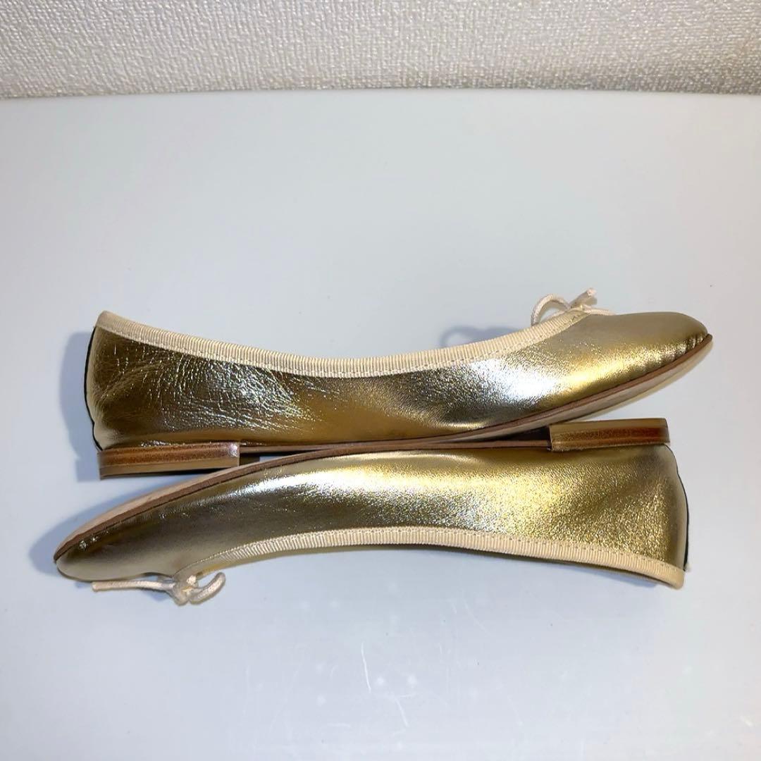 repetto カミーユ バレーシューズ フラット ゴールド 37.5
