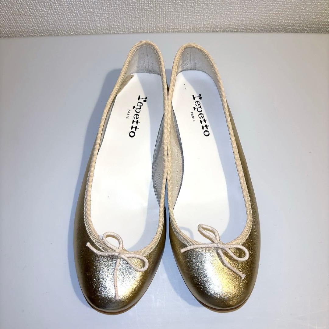 repetto カミーユ バレーシューズ フラット ゴールド 37.5