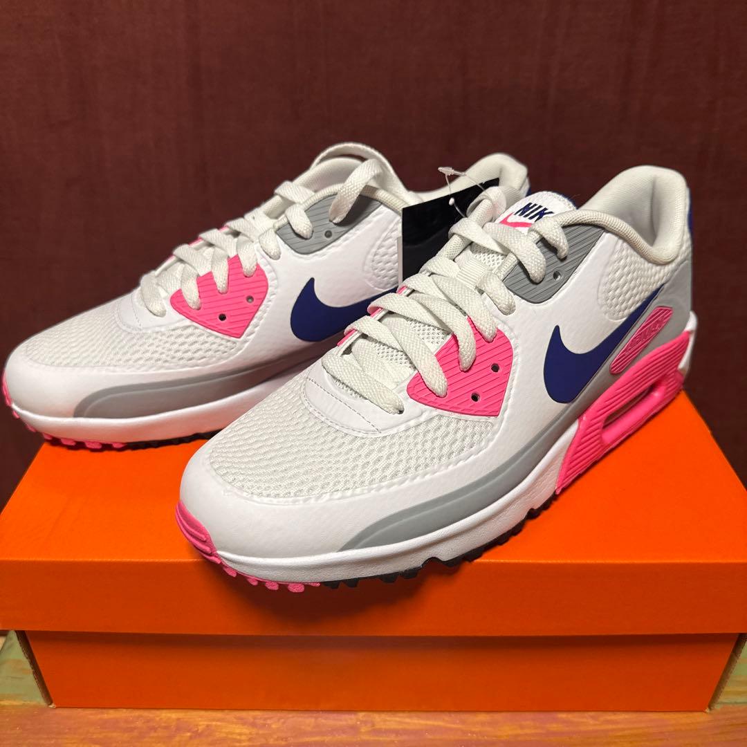 Nike Air Max 90 Golf ホワイト/ピンク/ネイビー 27cm