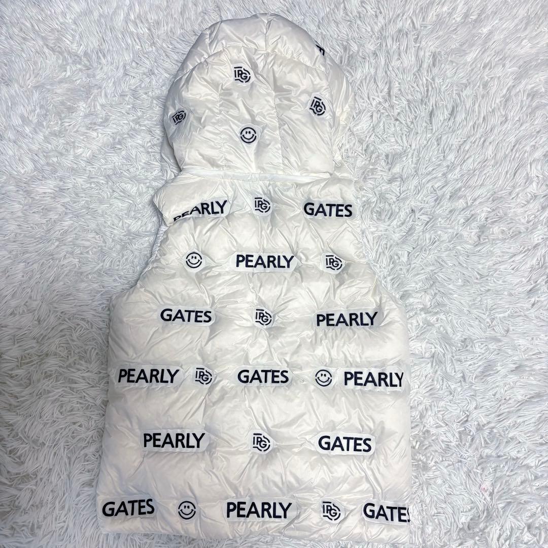 新作 パーリーゲイツ ベスト ダウン ホワイト スマイル にこちゃん ゴルフ