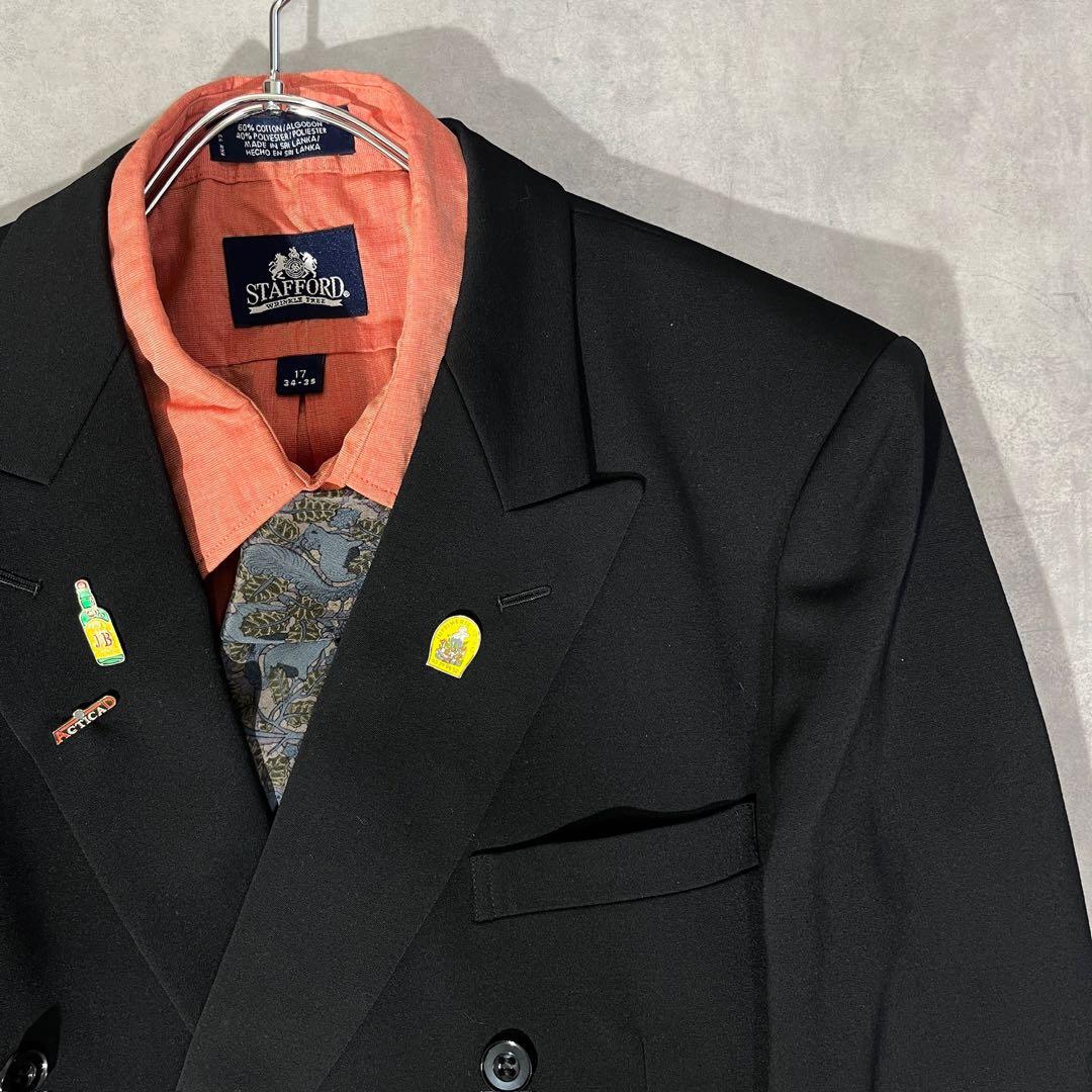 [F.077]【vintage】 セットアップ ダブル　ピンズ　ネクタイ