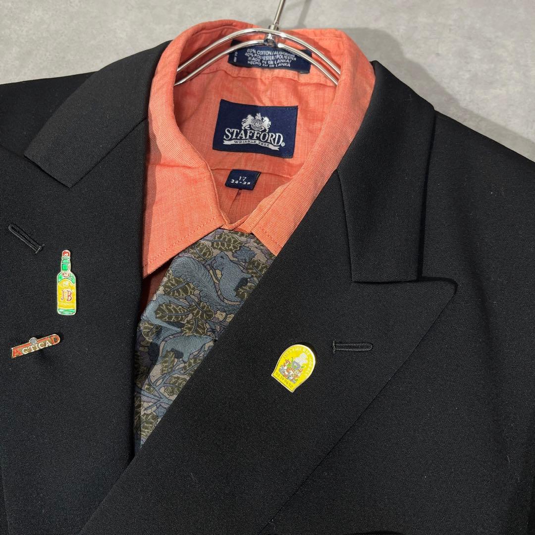 [F.077]【vintage】 セットアップ ダブル　ピンズ　ネクタイ