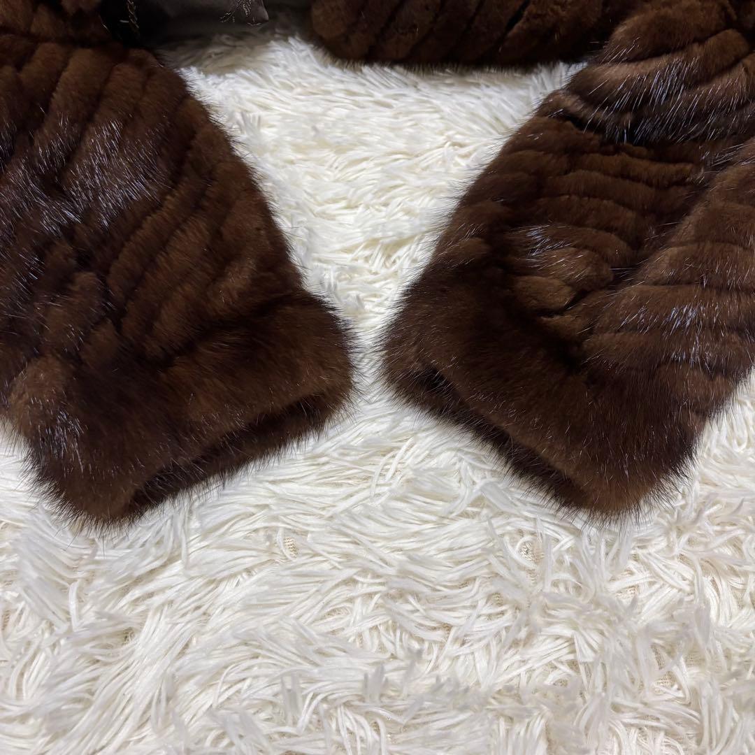 エンバ　ミンク　ファーコート　ダークブラウン　11号