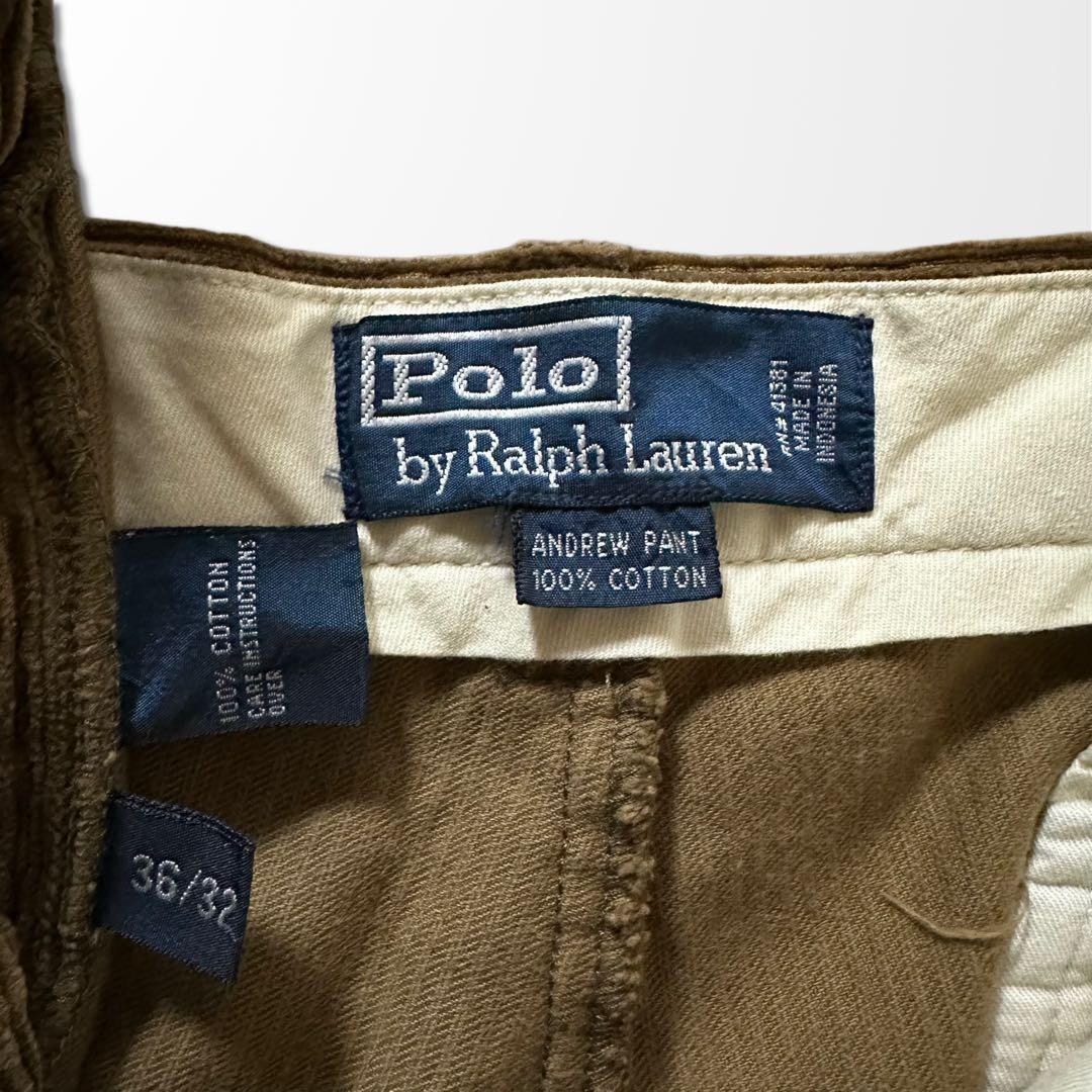 ラルフローレン コーデュロイ ワイド　ブラウン　茶　W36　L32　古着　パンツ