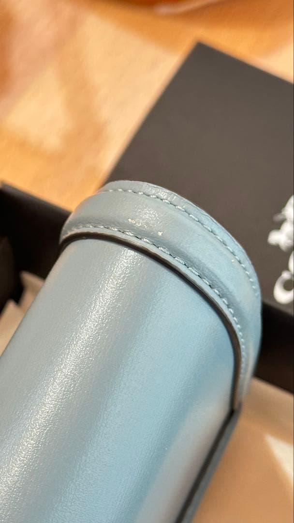 COACH 二つ折り財布 ライトブルー