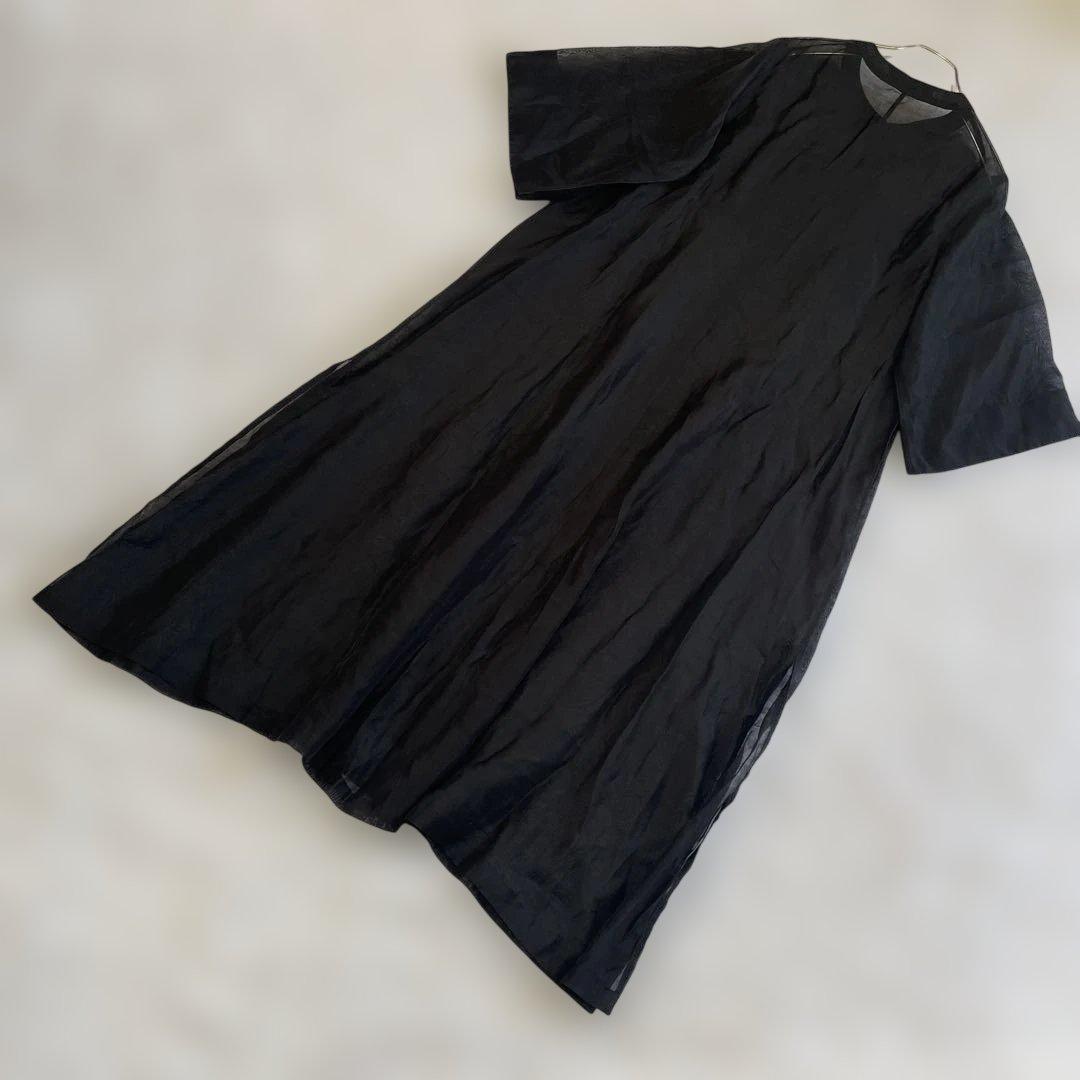 Curensology カレンソロジー　シアーロングシャツ　ブラック