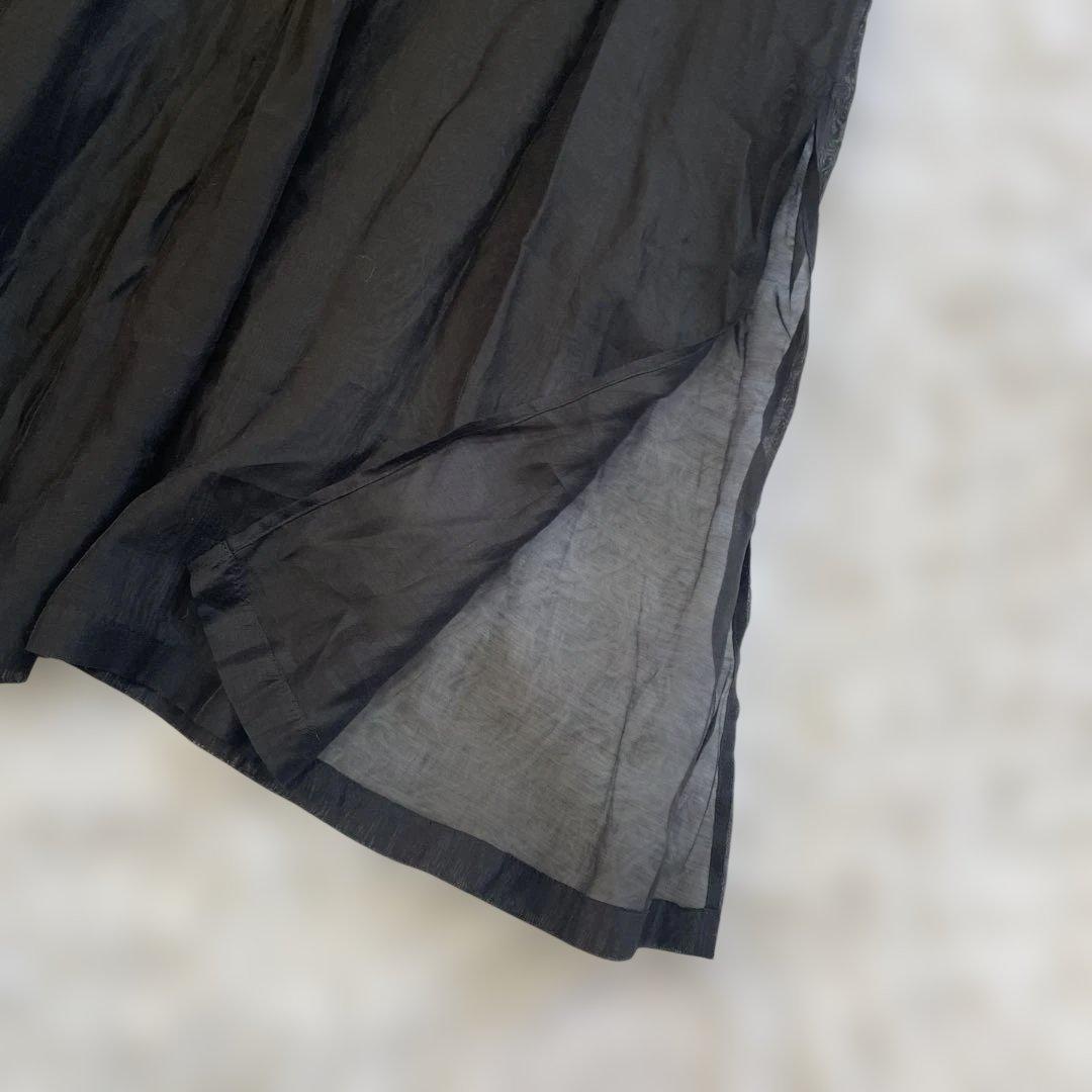 Curensology カレンソロジー　シアーロングシャツ　ブラック