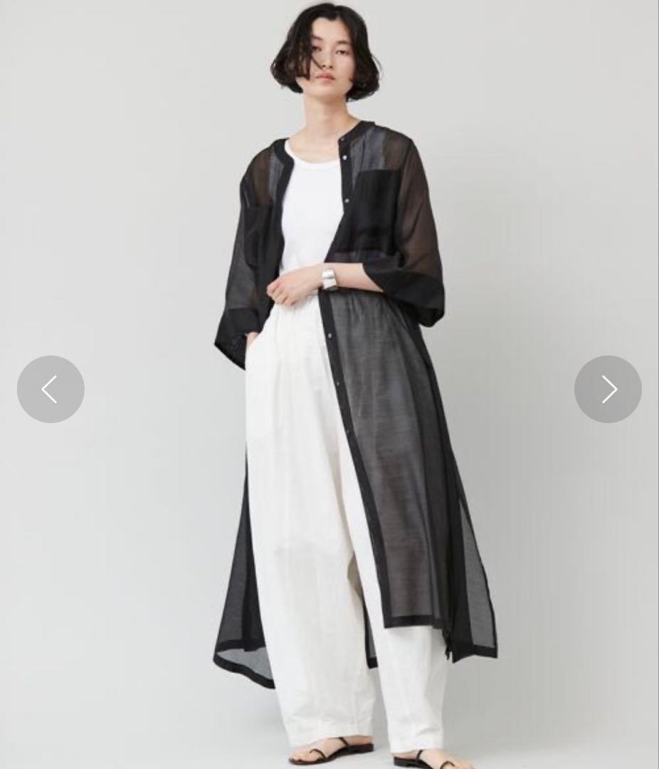 Curensology カレンソロジー　シアーロングシャツ　ブラック