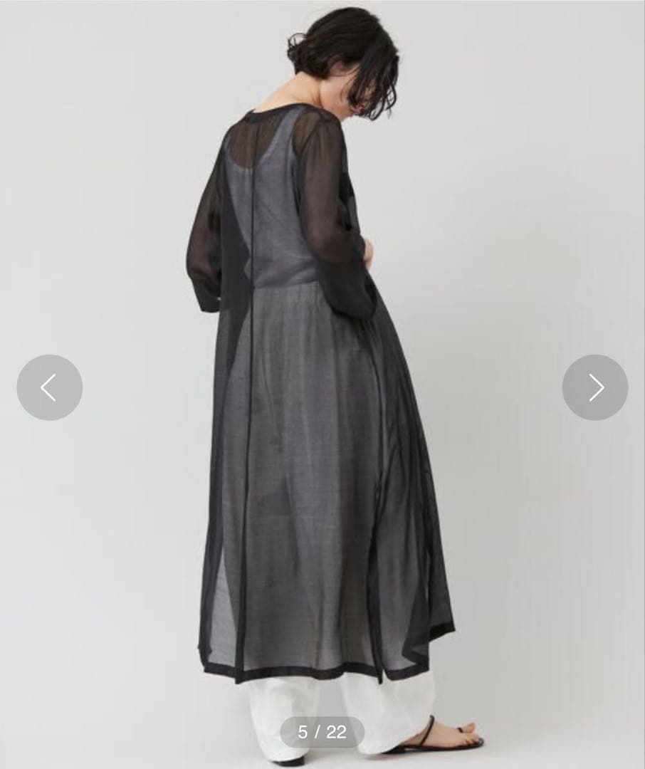 Curensology カレンソロジー　シアーロングシャツ　ブラック