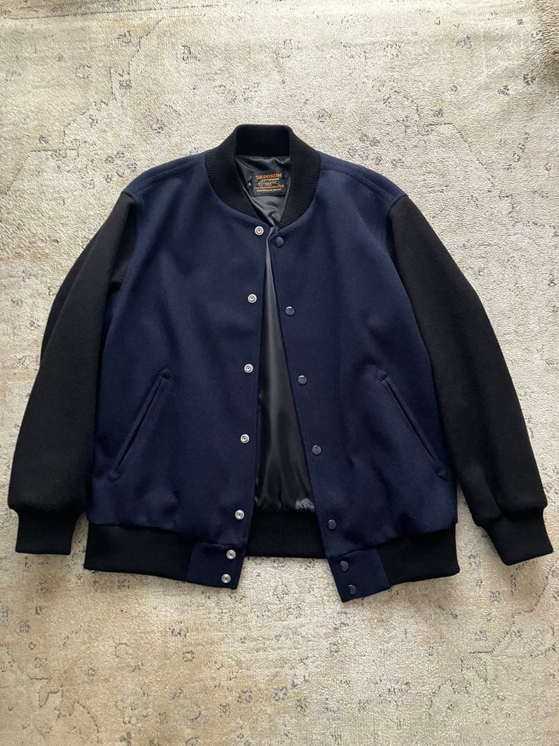 SKOOKUM スクーカム　スタジアムジャケット　ネイビー×ブラック　サイズM