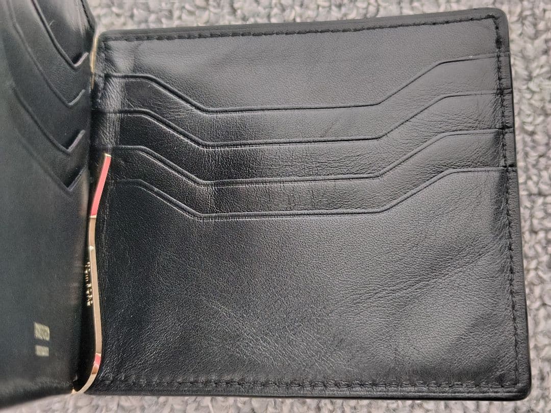 TOM FORD マネークリップ 財布 二つ折り 黒 リザード レザー