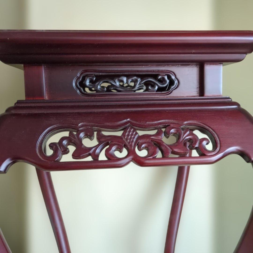 骨董　飾り台　台　木製　木彫　猫脚　花台　香炉台　ディスプレイ