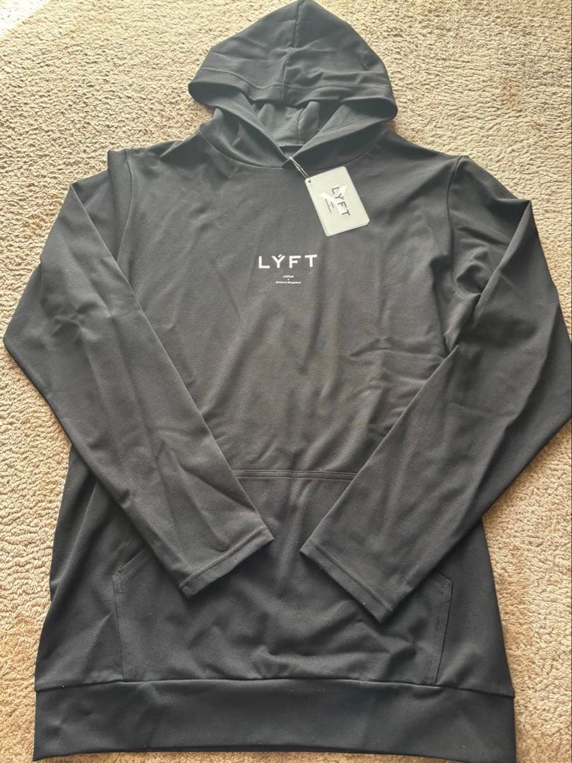 新品 LYFT パーカー ブラック ストレッチプルオーバー フーディー XL