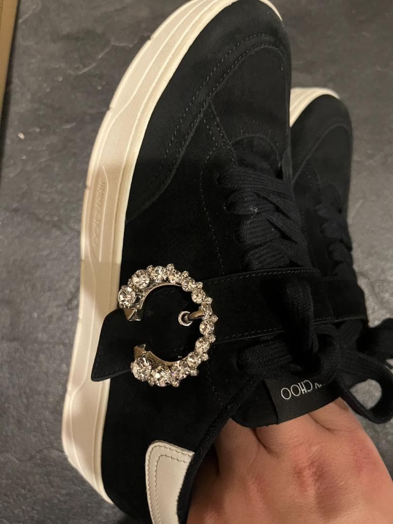 JIMMY CHOO スエード スニーカー | 38 | ブラック