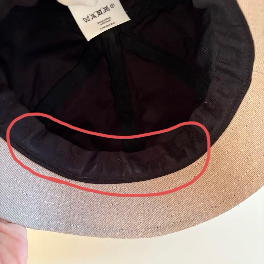 AMI PARIS ロゴプレート バケットハット ベージュ