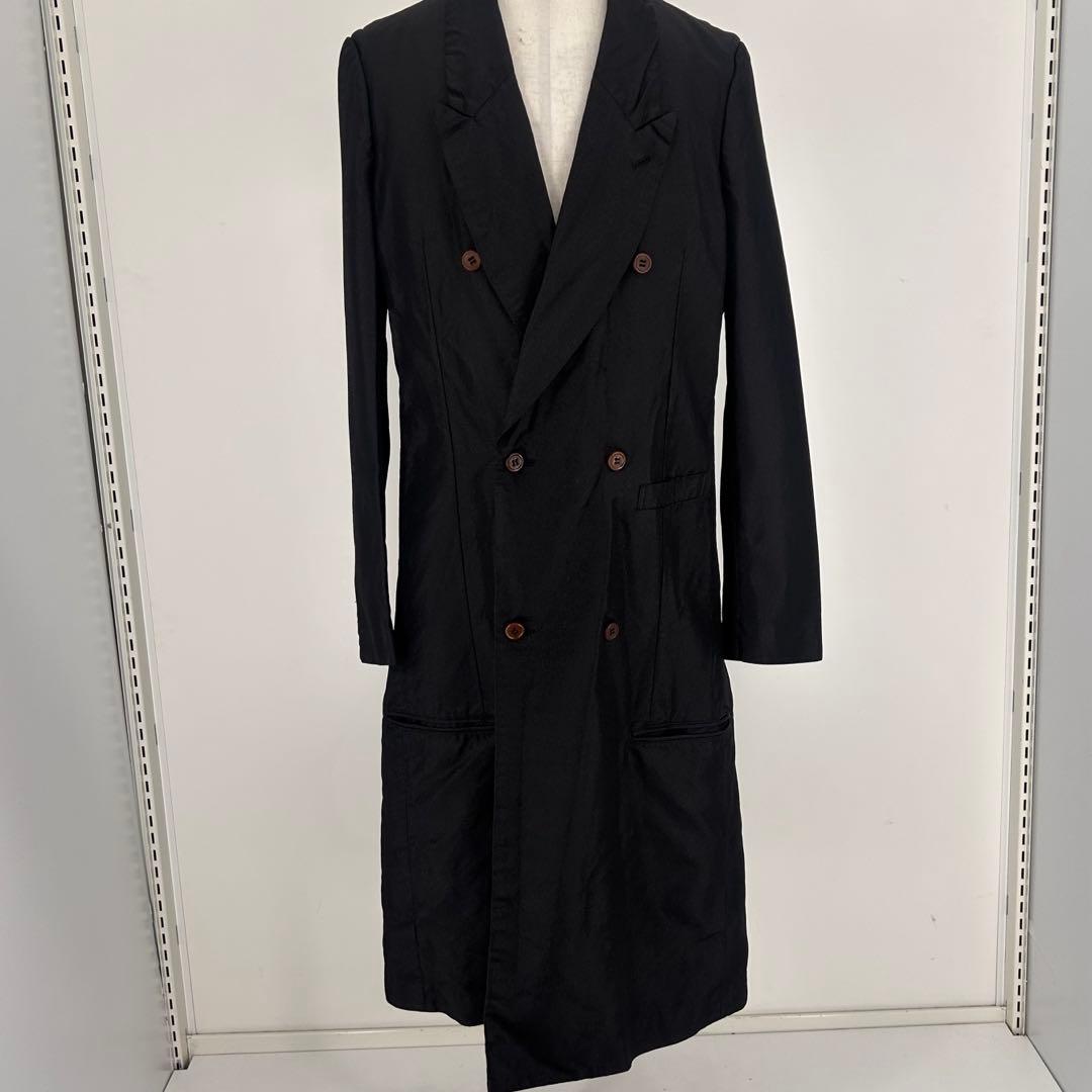 19AW ポリ縮絨　ダブルロングチェスターコート　間延び　PD-J062