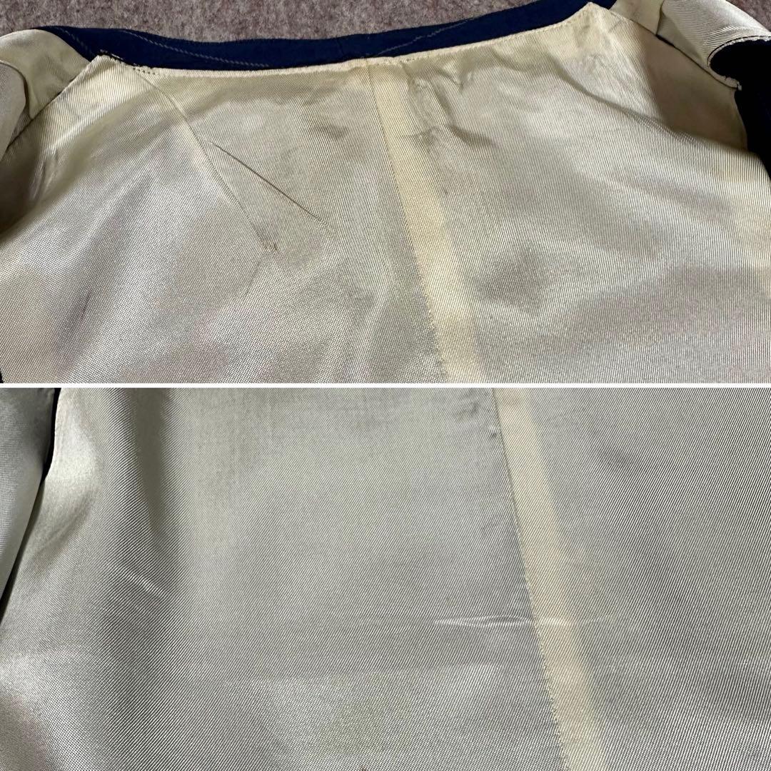 テーラード 3ピーススーツ シングル ネイビー ストライプ 40s 50s