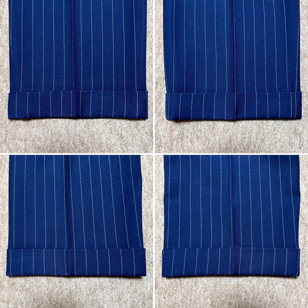 テーラード 3ピーススーツ シングル ネイビー ストライプ 40s 50s