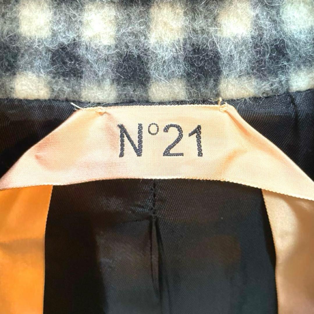 【定価¥165,000(税込)】N°21コート ロング ウール チェック 36S