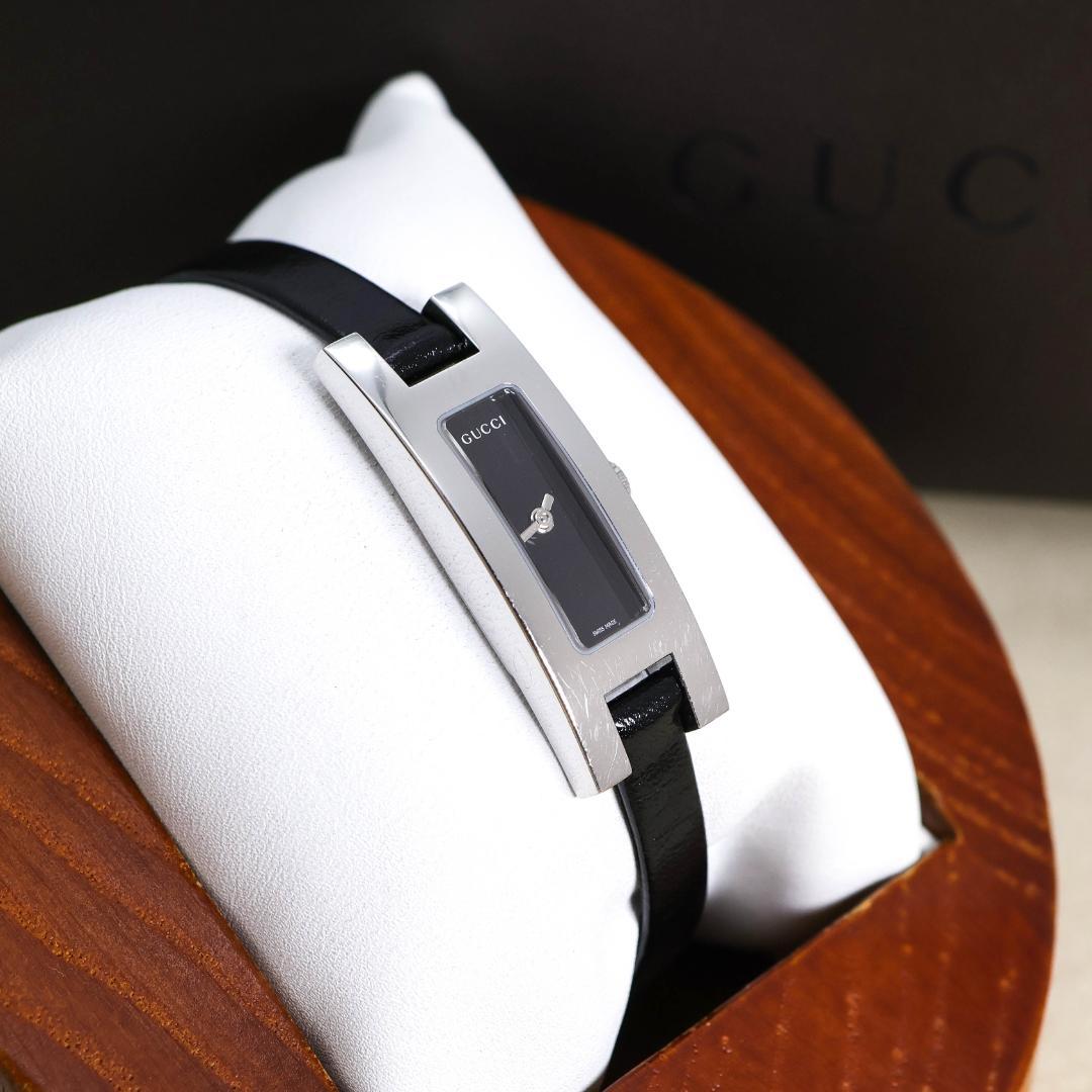稼働 GUCCI 腕時計 3900L レザー レディース 華奢 外箱 3052