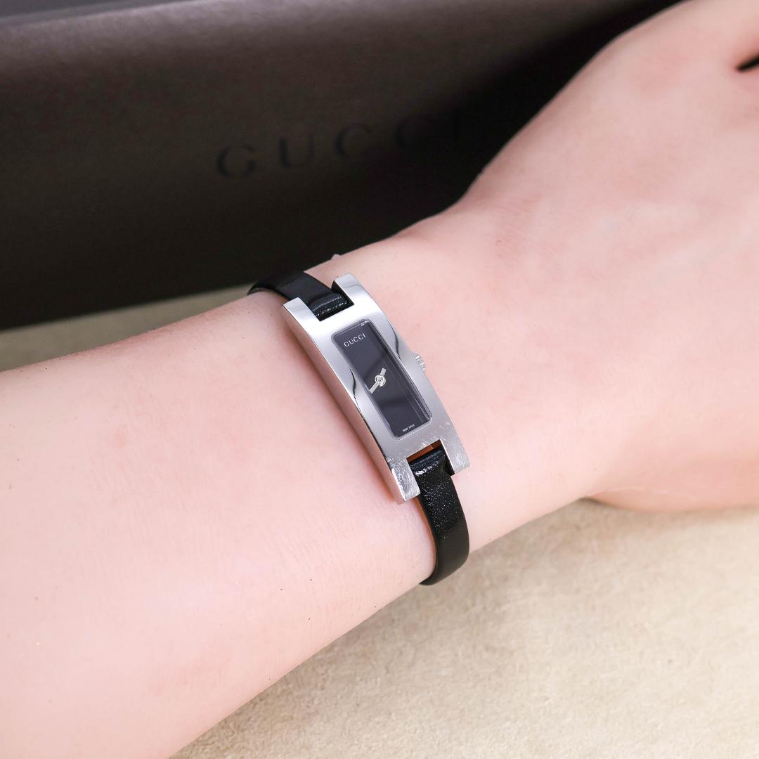 稼働 GUCCI 腕時計 3900L レザー レディース 華奢 外箱 3052