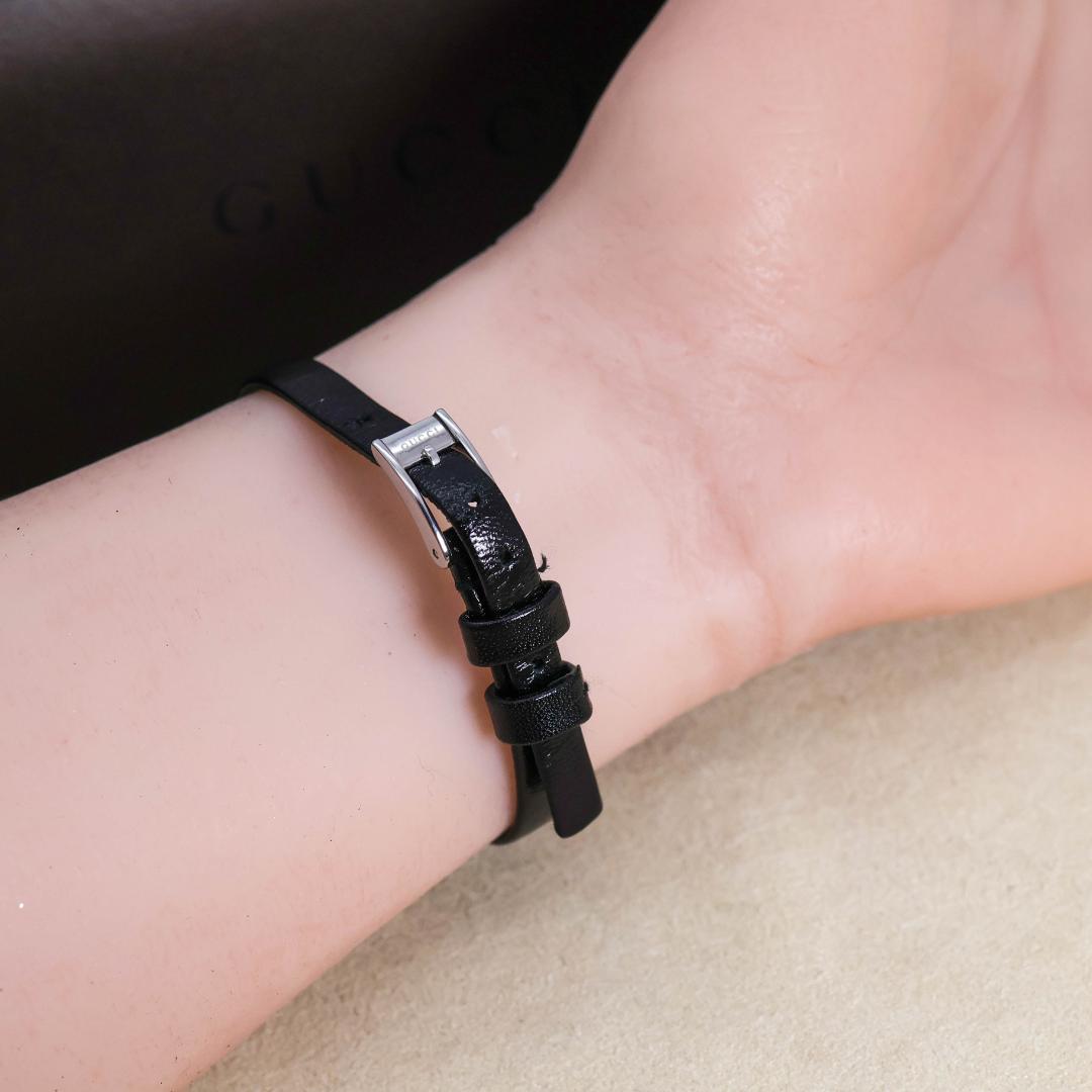 稼働 GUCCI 腕時計 3900L レザー レディース 華奢 外箱 3052