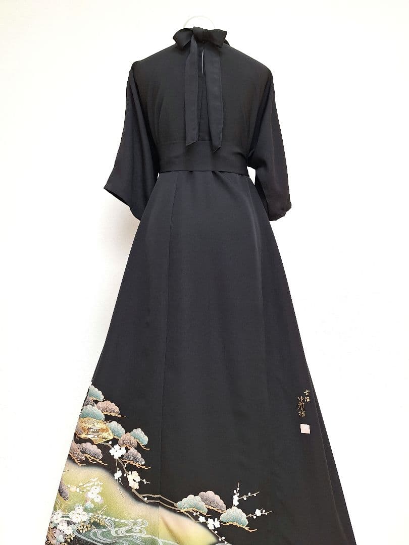 着物リメイクワンピース3671