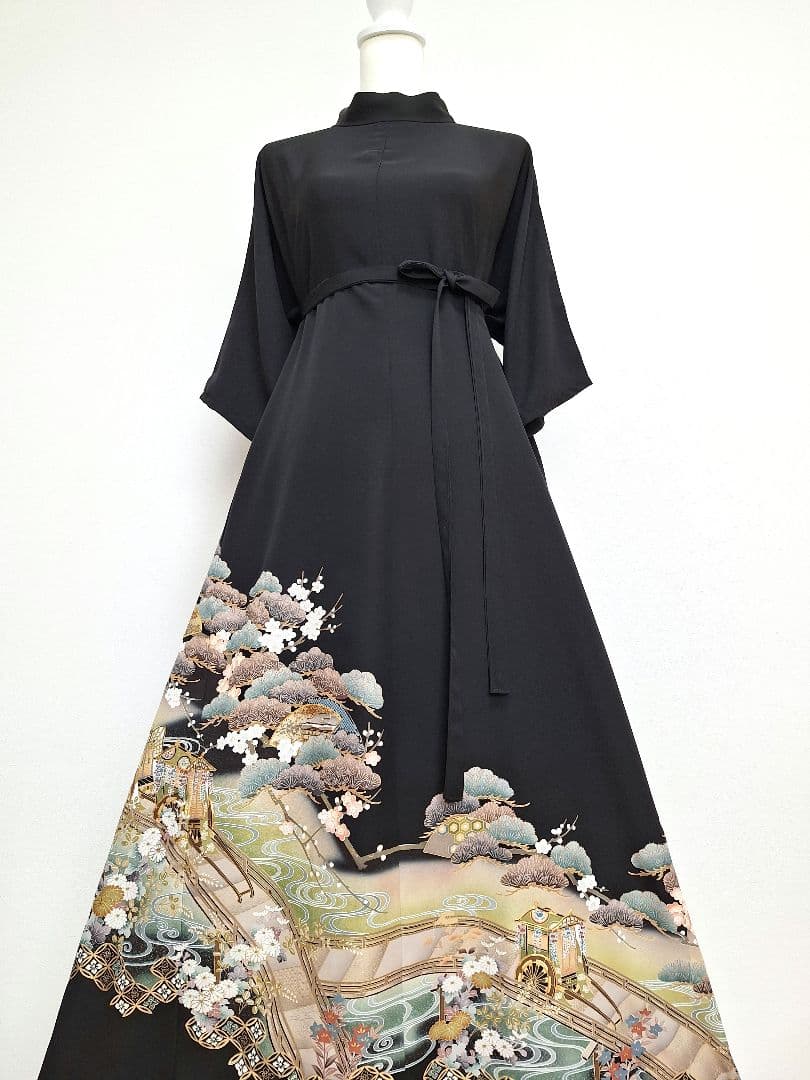 着物リメイクワンピース3671